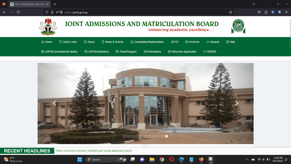 Visit the official JAMB portal at jamb.gov.ng.